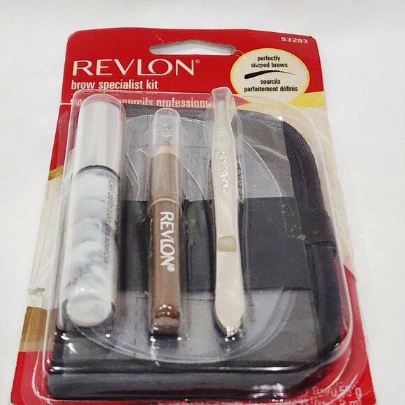 Revlon BROW SPECIALIST KIT 53293 Tweezer Stencils Brown Pencil Gel Eyes Case New - Picture 4 of 10